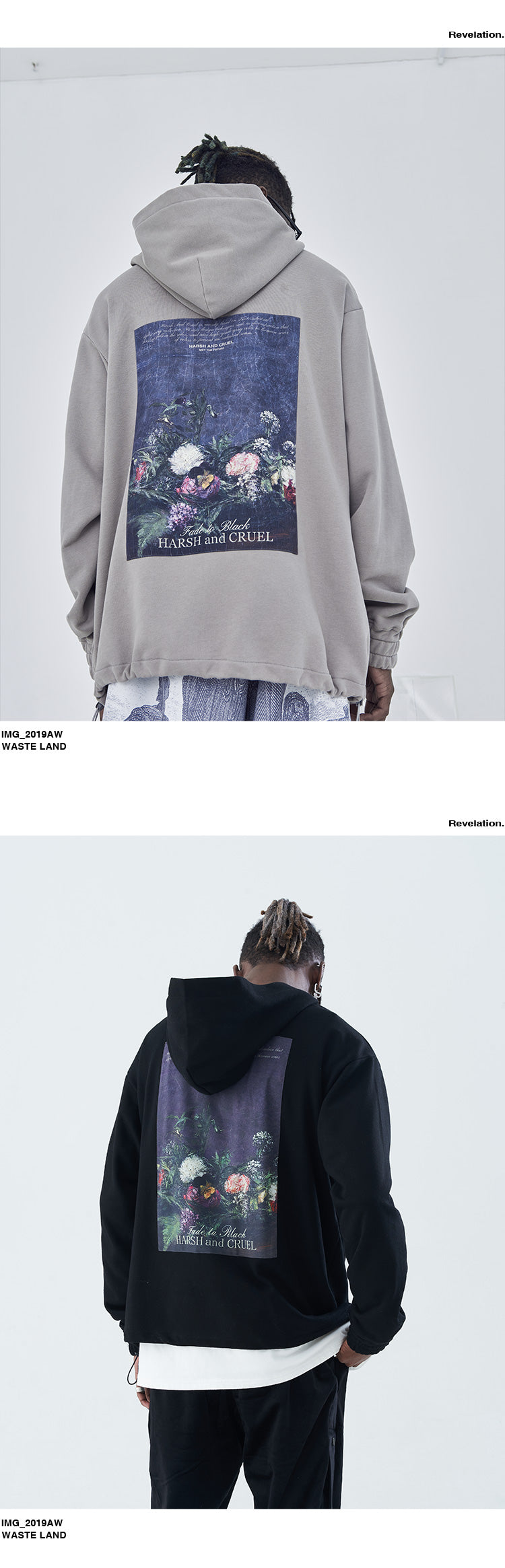 Harshandcruel retro oil painting flower hoodie