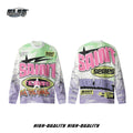 GLFS Retro All-over Painted T-Shirt Streetwear Crew Neck Loose Sweatshirt