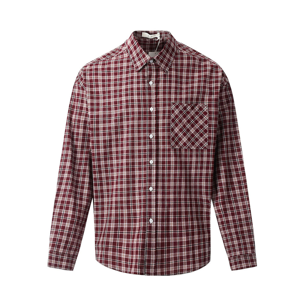 11KN Red and blue contrasting plaid shirt