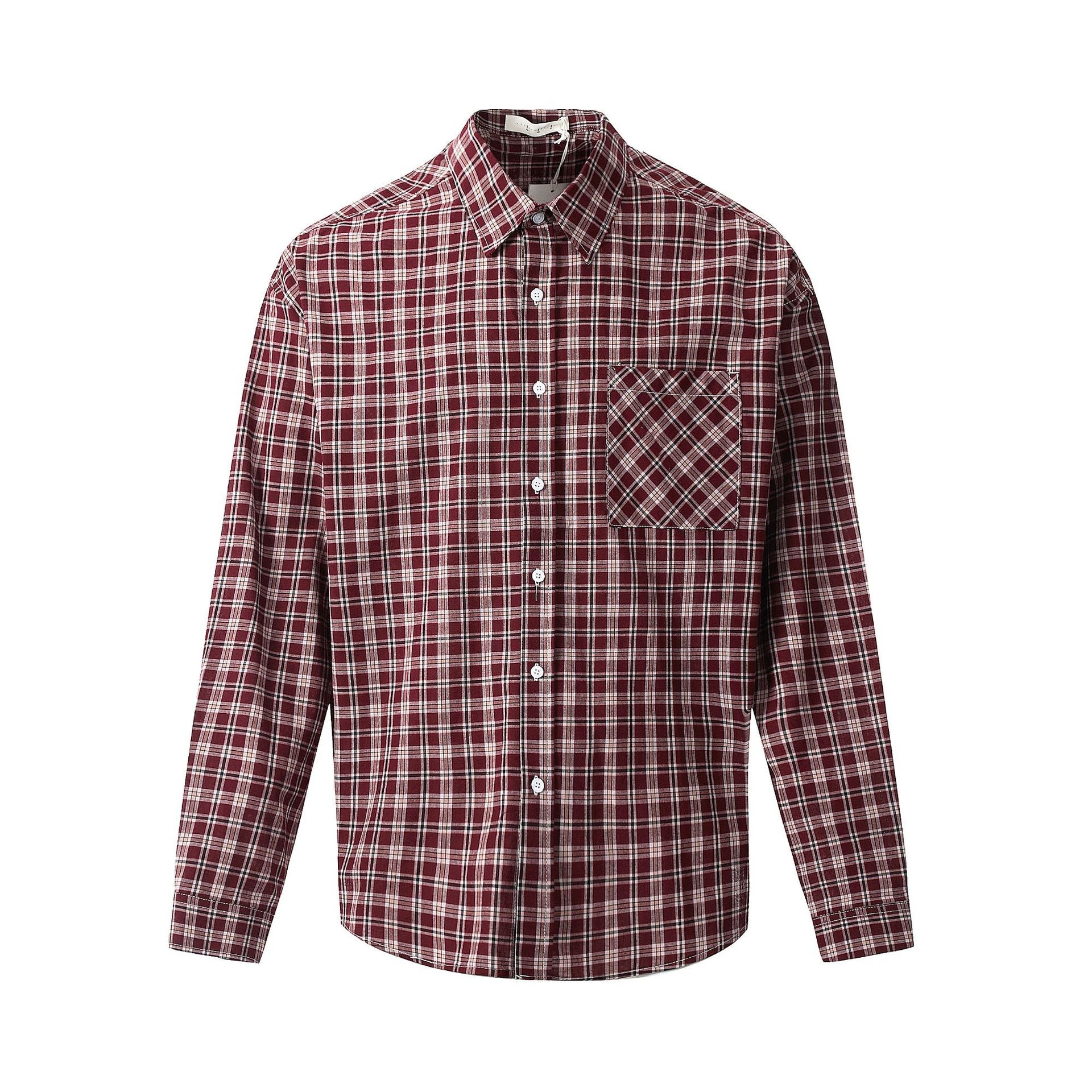 11KN Red and blue contrasting plaid shirt