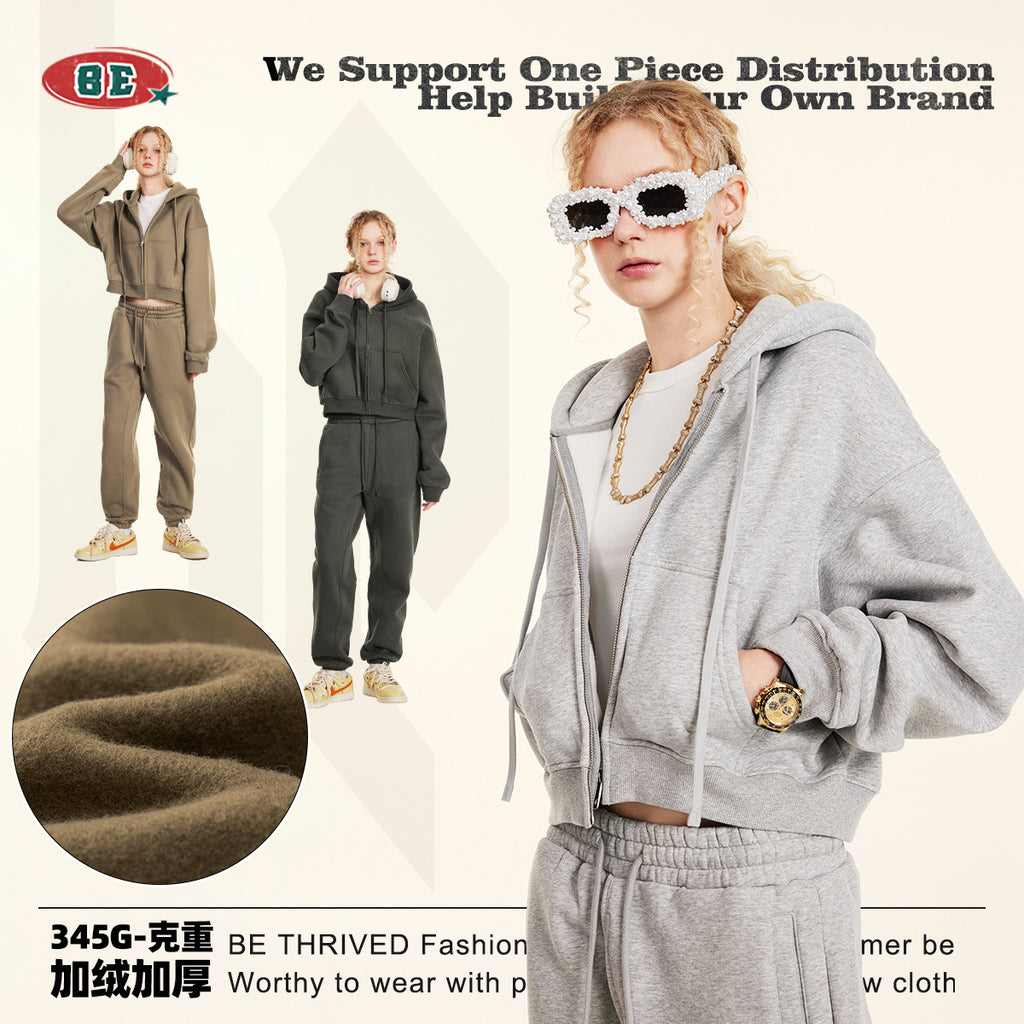 BE Women Loose Zipper Jacket