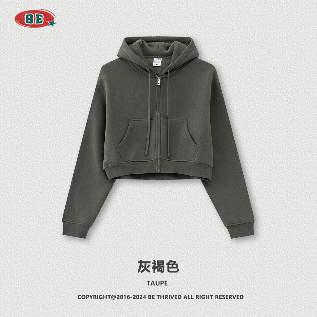 BE Women Loose Zipper Jacket