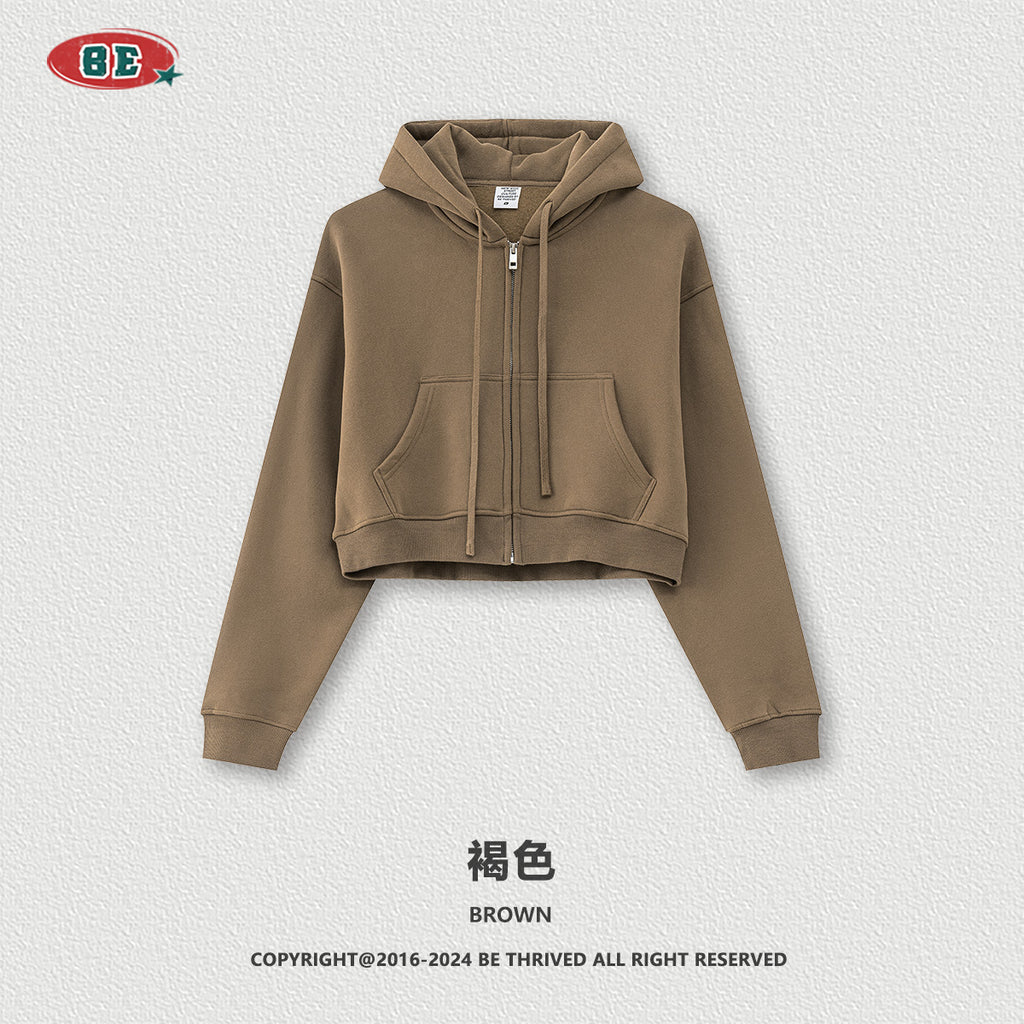 BE Women Loose Zipper Jacket