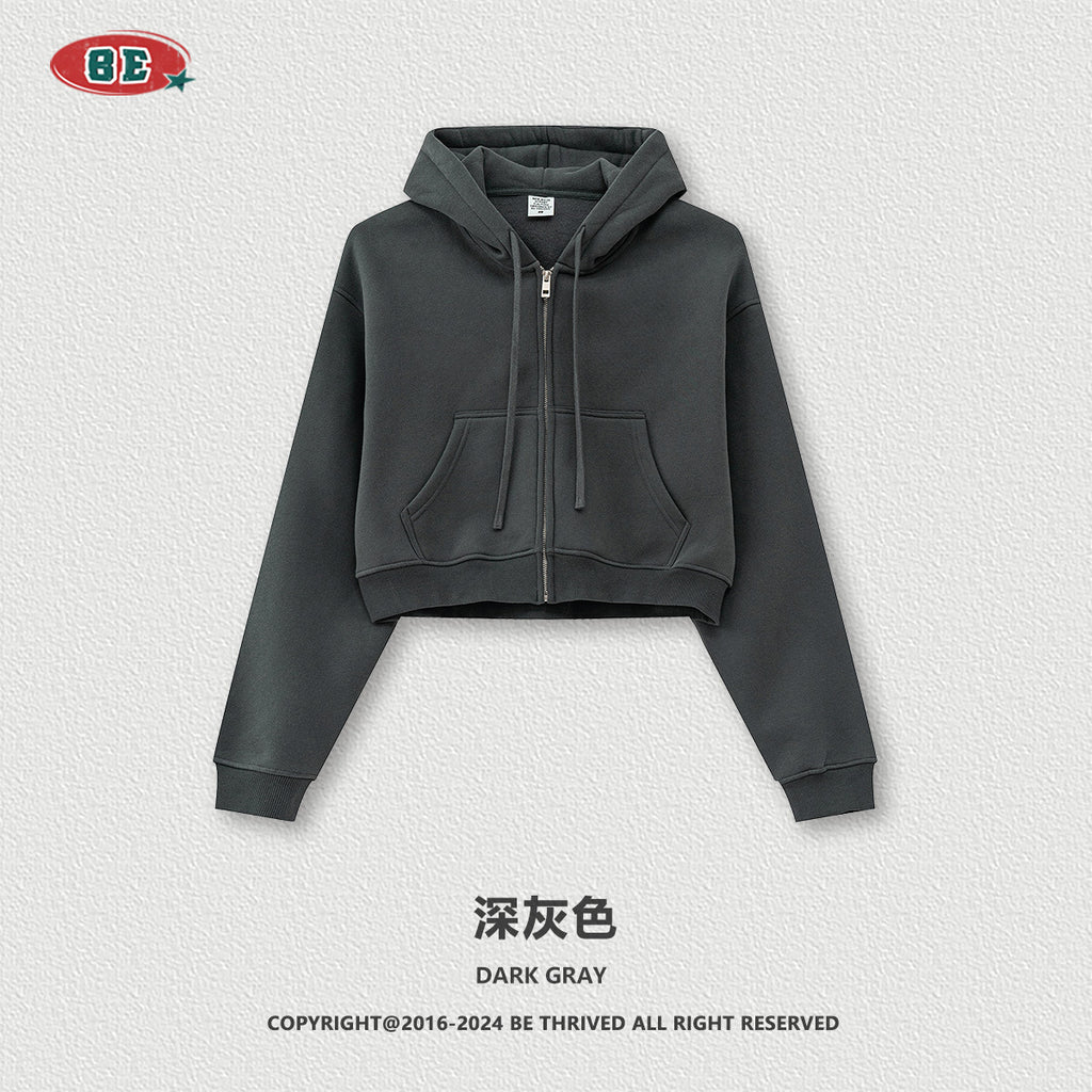 BE Women Loose Zipper Jacket