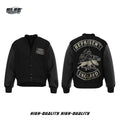 GLFS Embroidery Leather Sleeve Student Baseball Jacket