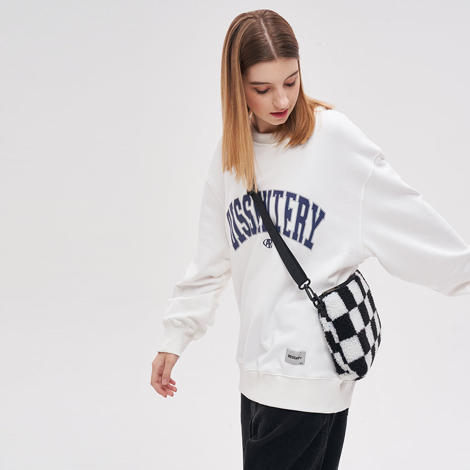 FREEIN original lamb's wool Plaid crossbody bag