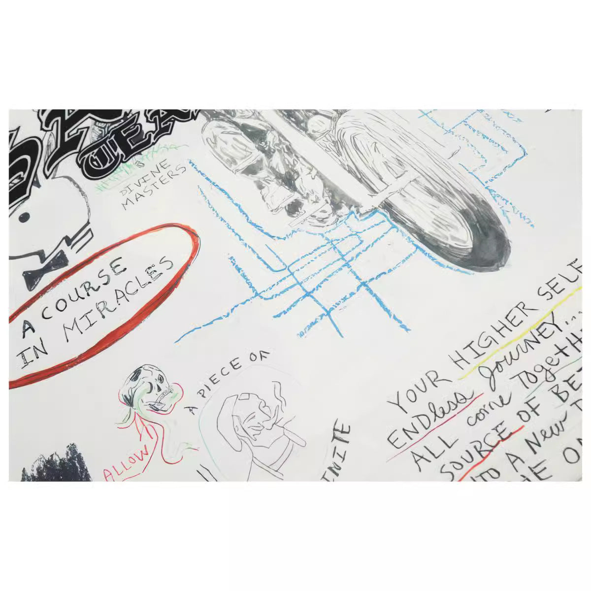 GLFS American Retro Full Print Skull Graffiti Long Sleeve Sweatshirt