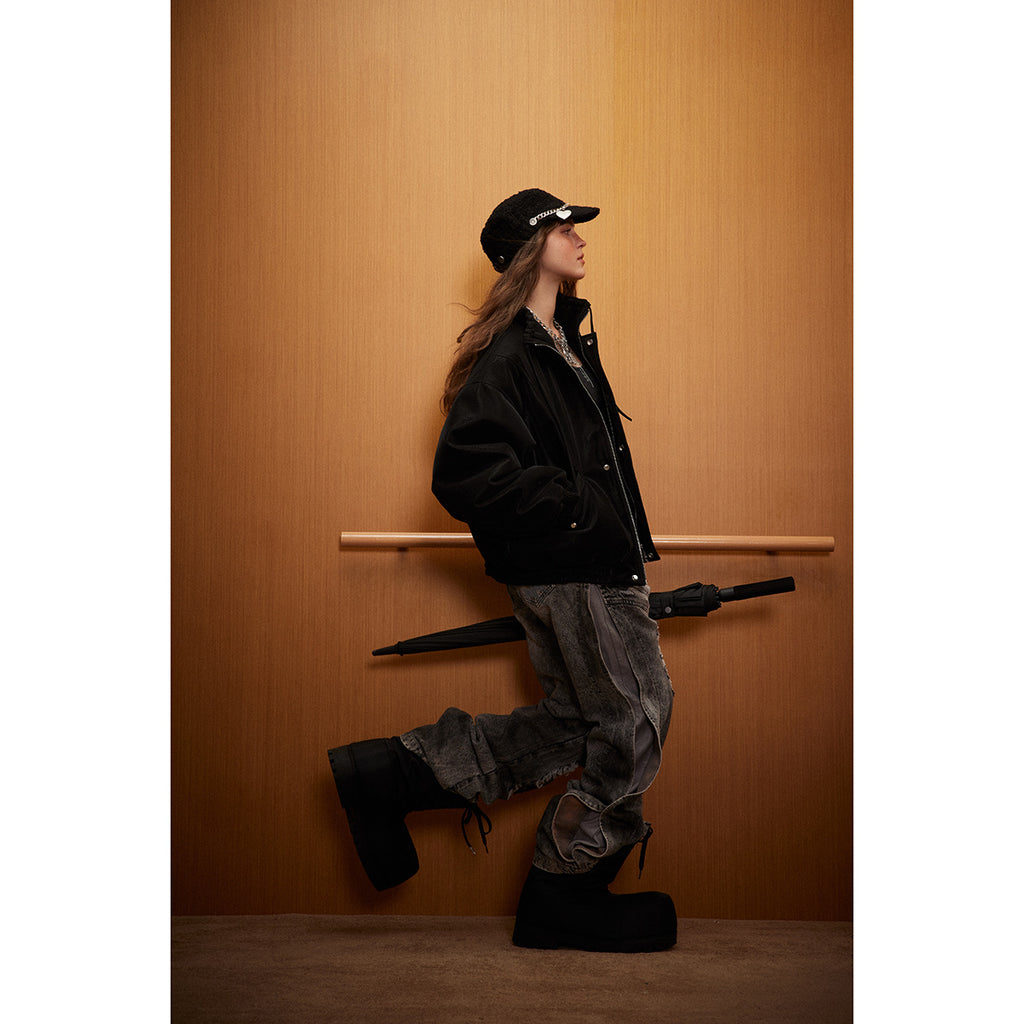STAFFPICK American Retro Matte PU Leather Jacket