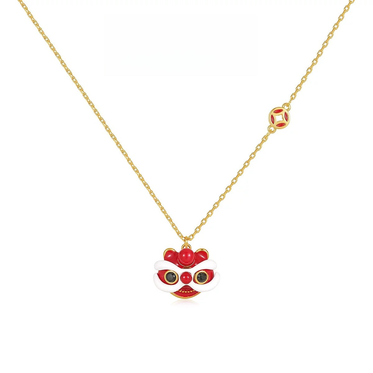 DODOGOGO New Chinese Lion Dance Clavicle Chain Necklace