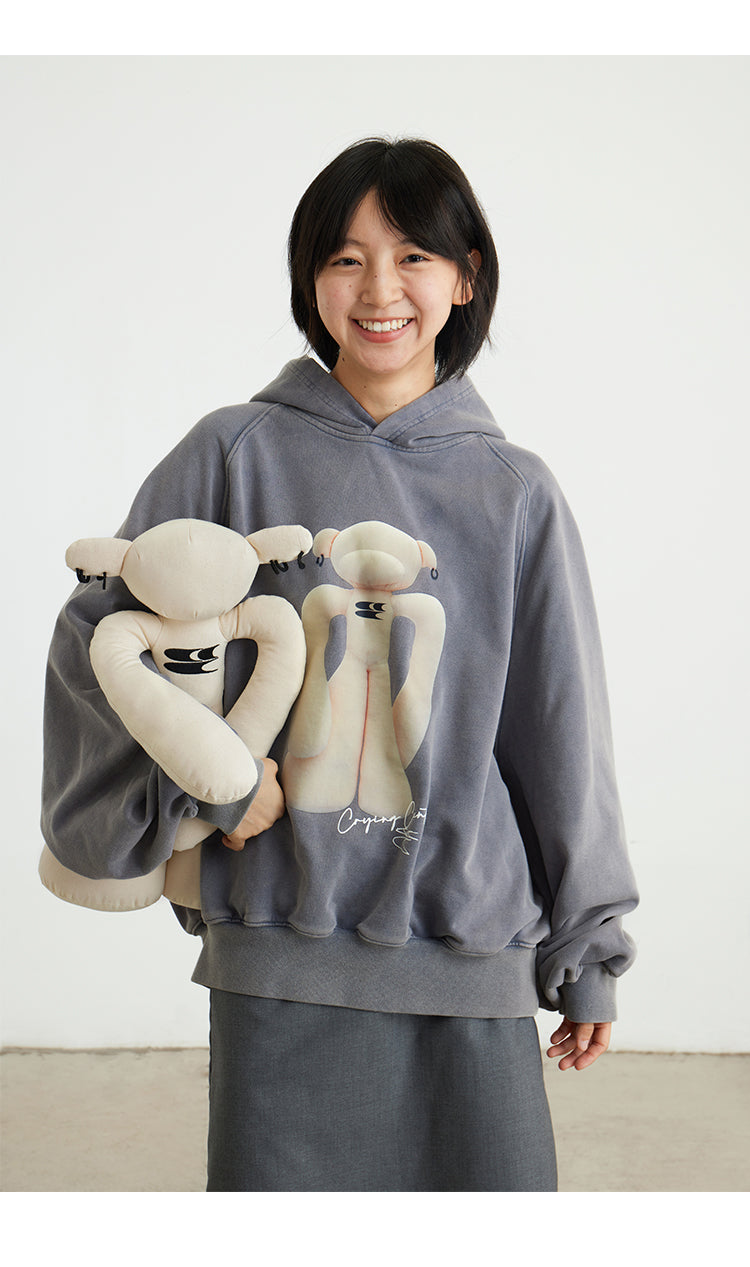 CryingCenter Crying Hug Bear Primary Color Canvas Doll Toy Crying Center