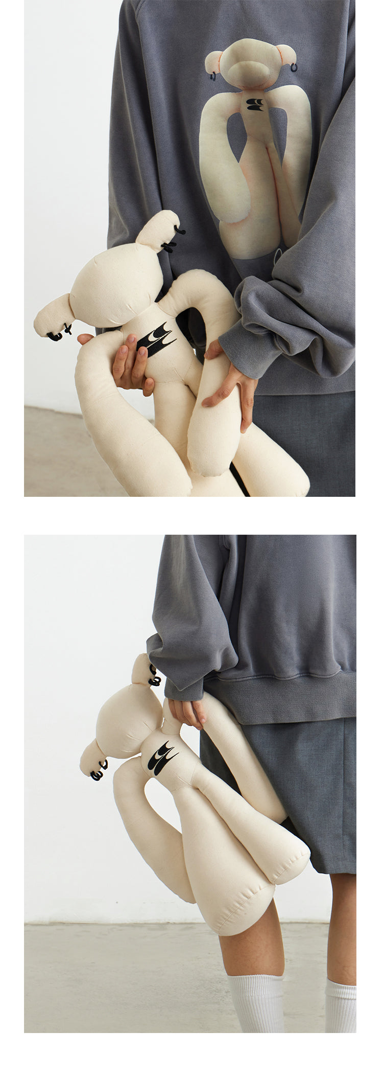 CryingCenter Crying Hug Bear Primary Color Canvas Doll Toy Crying Center