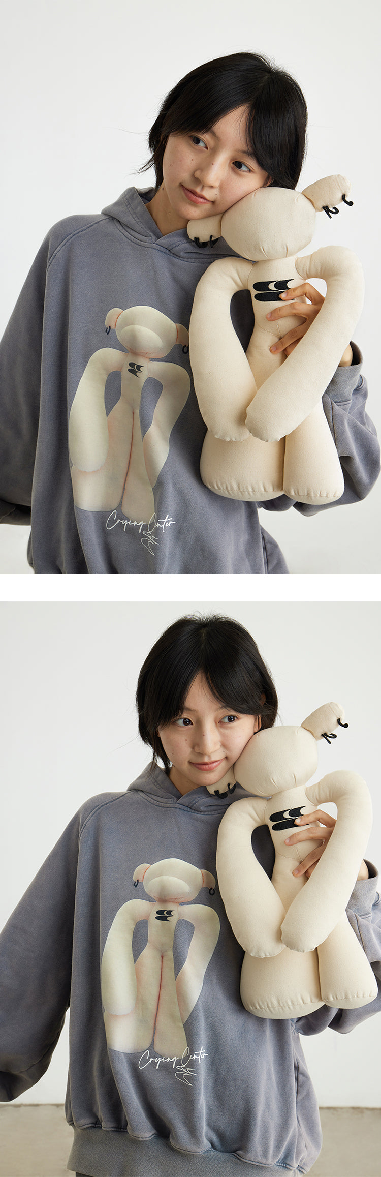 CryingCenter Crying Hug Bear Primary Color Canvas Doll Toy Crying Center