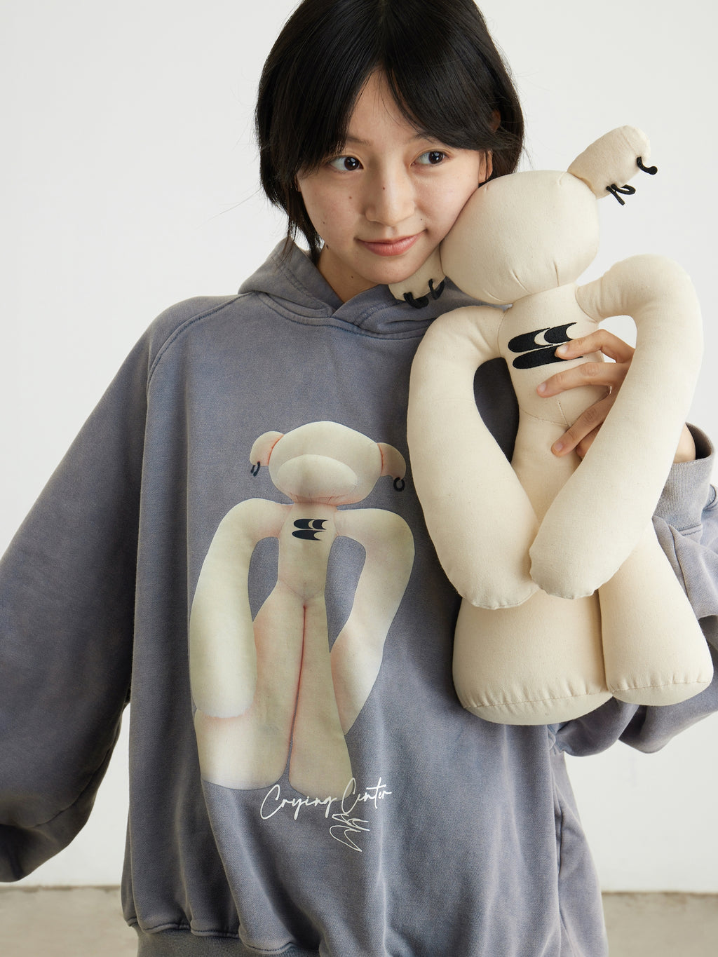 CryingCenter Crying Hug Bear Primary Color Canvas Doll Toy Crying Center