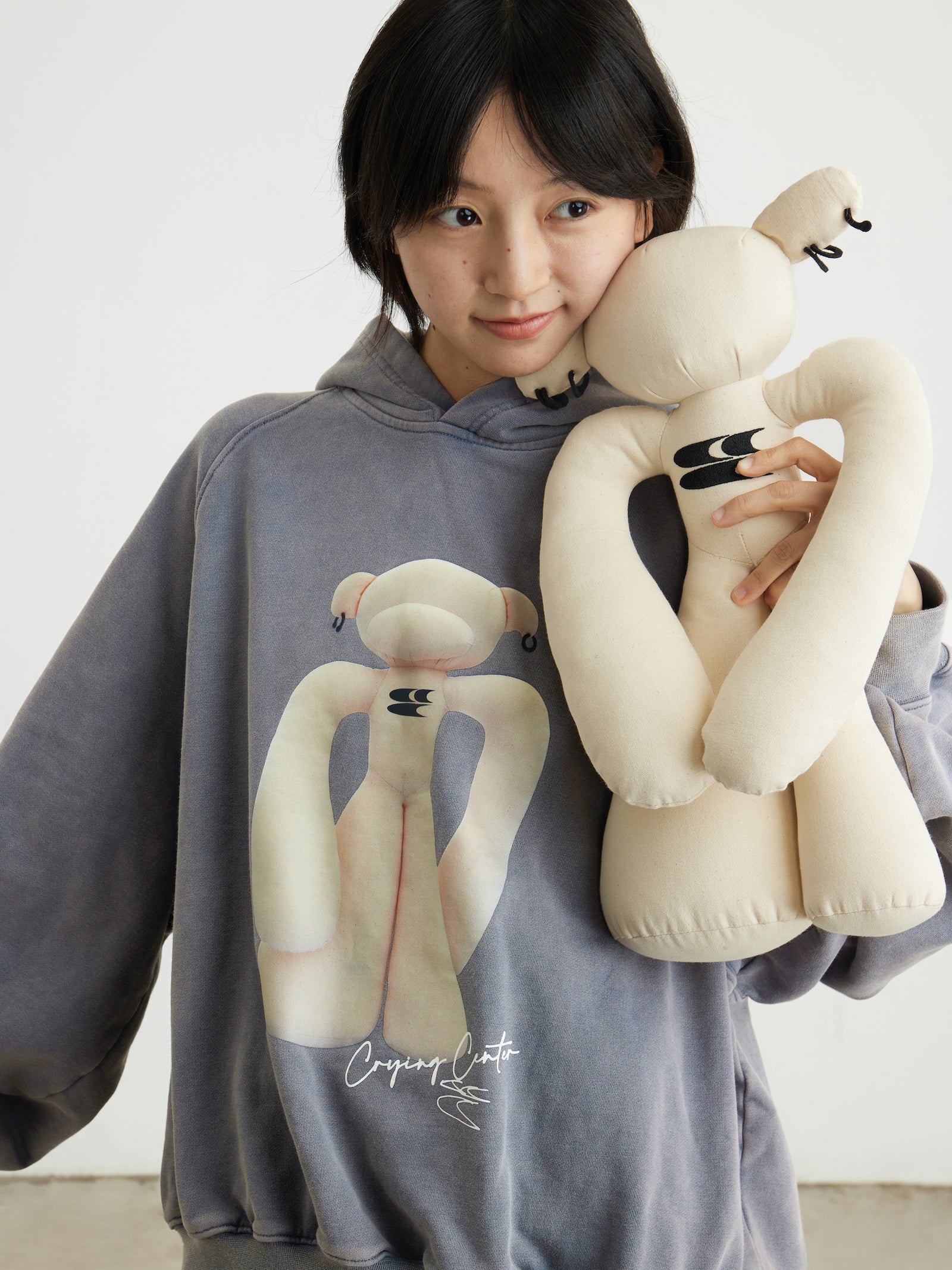 CryingCenter Crying Hug Bear Primary Color Canvas Doll Toy Crying Center