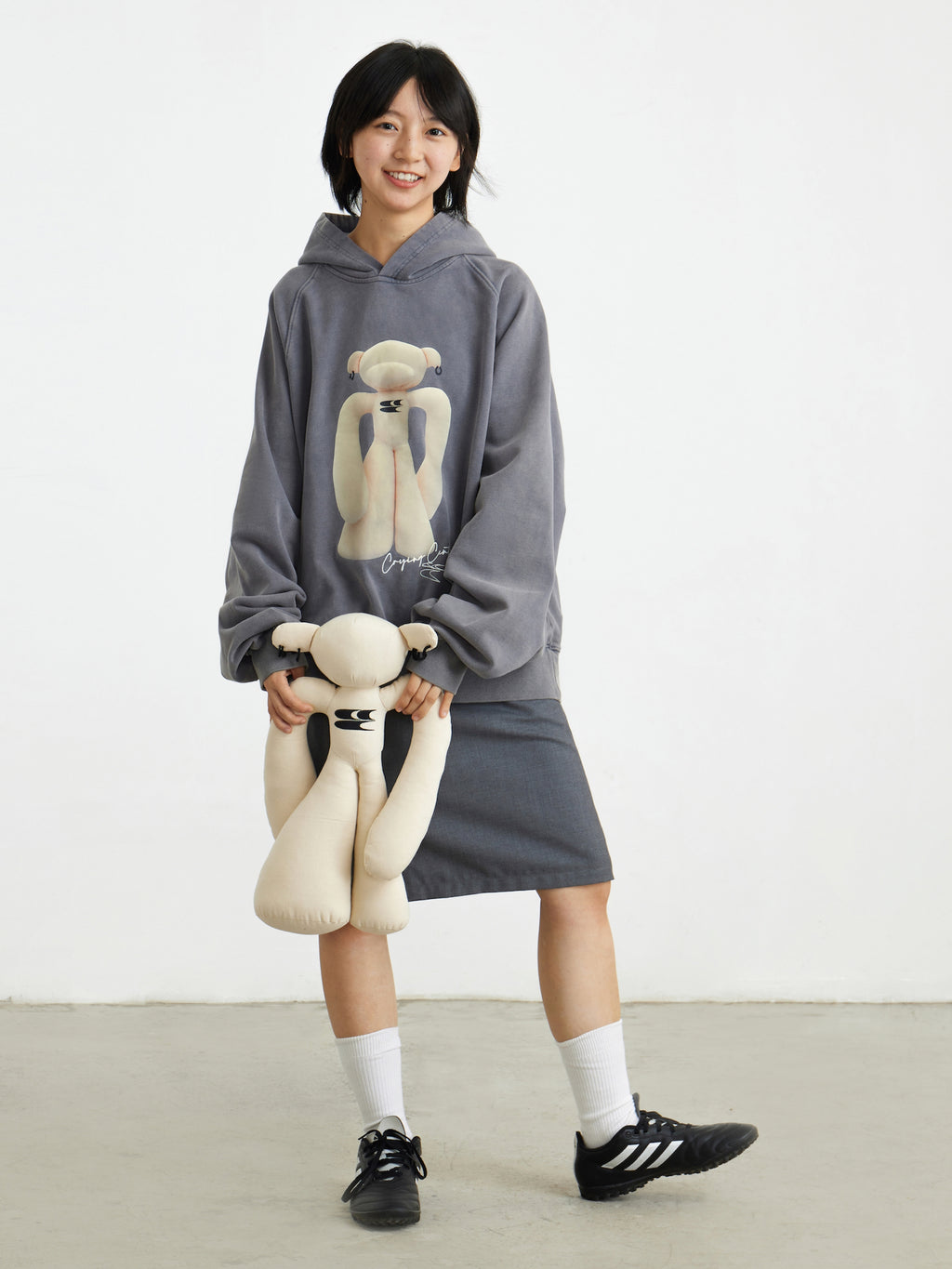 CryingCenter Crying Hug Bear Primary Color Canvas Doll Toy Crying Center