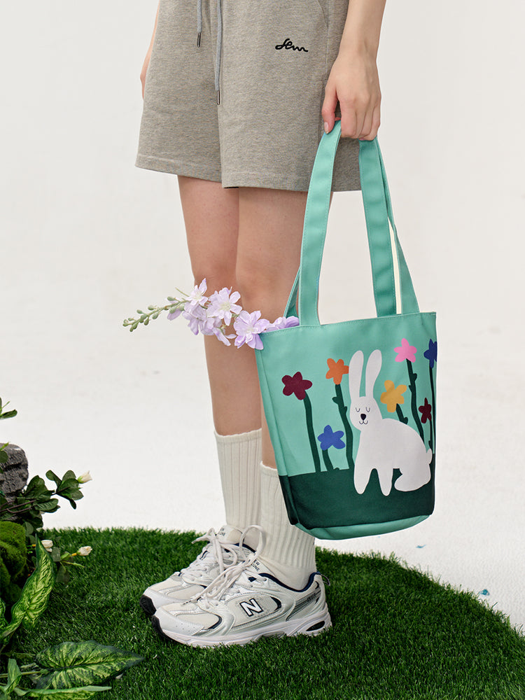 FREEIN original rabbit flower print shoulder bag
