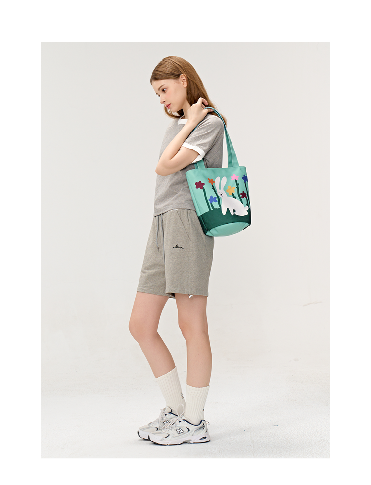 FREEIN original rabbit flower print shoulder bag