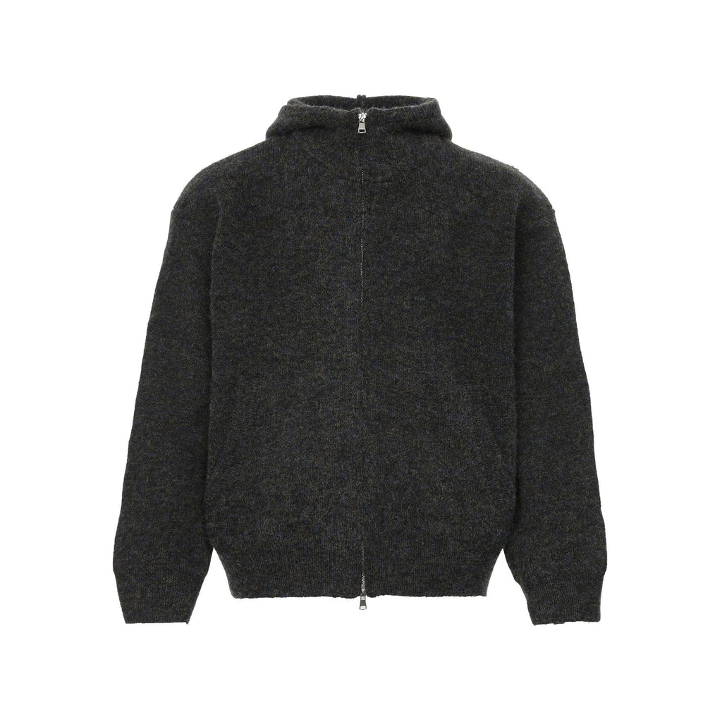 CY |American Retro Loose Style Knit Solid Color Zipper Cardigan