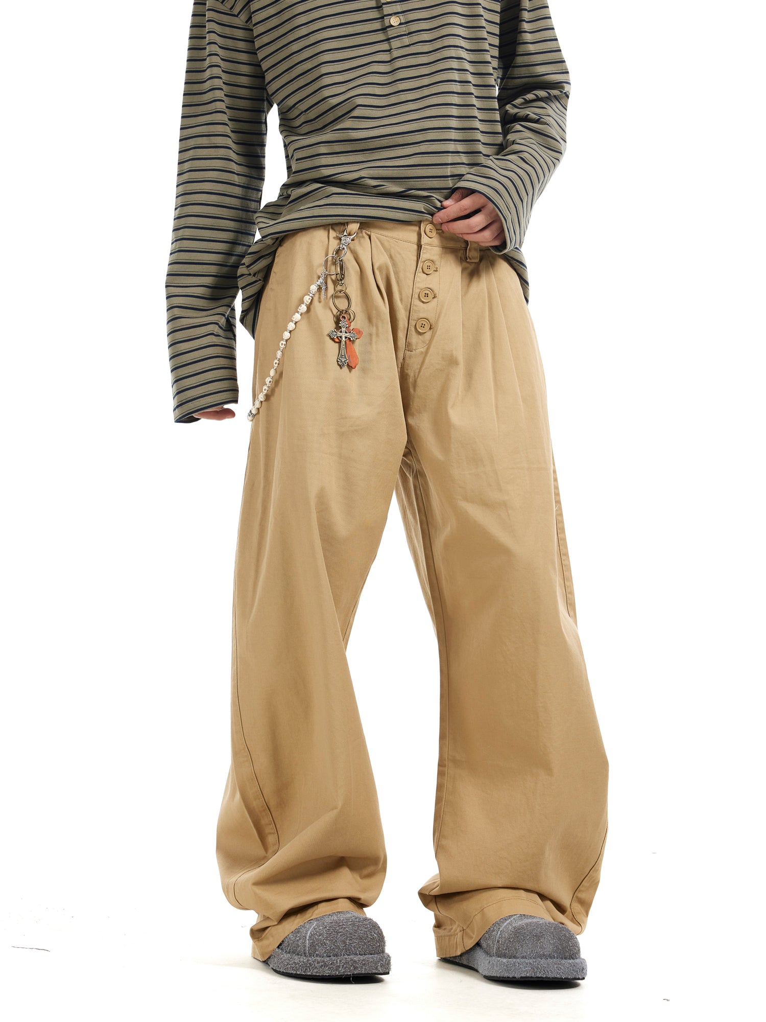 BTSG Baggy Breasted Scimitar Wide-leg Pants