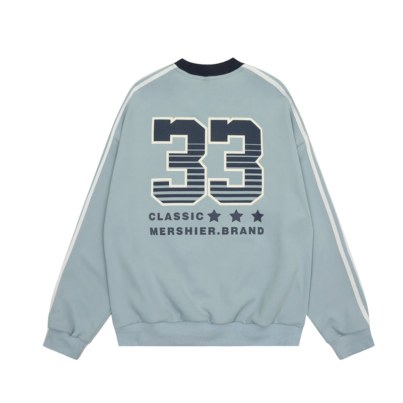 Mershier American Retro Sports Crew Neck Sweatshirt