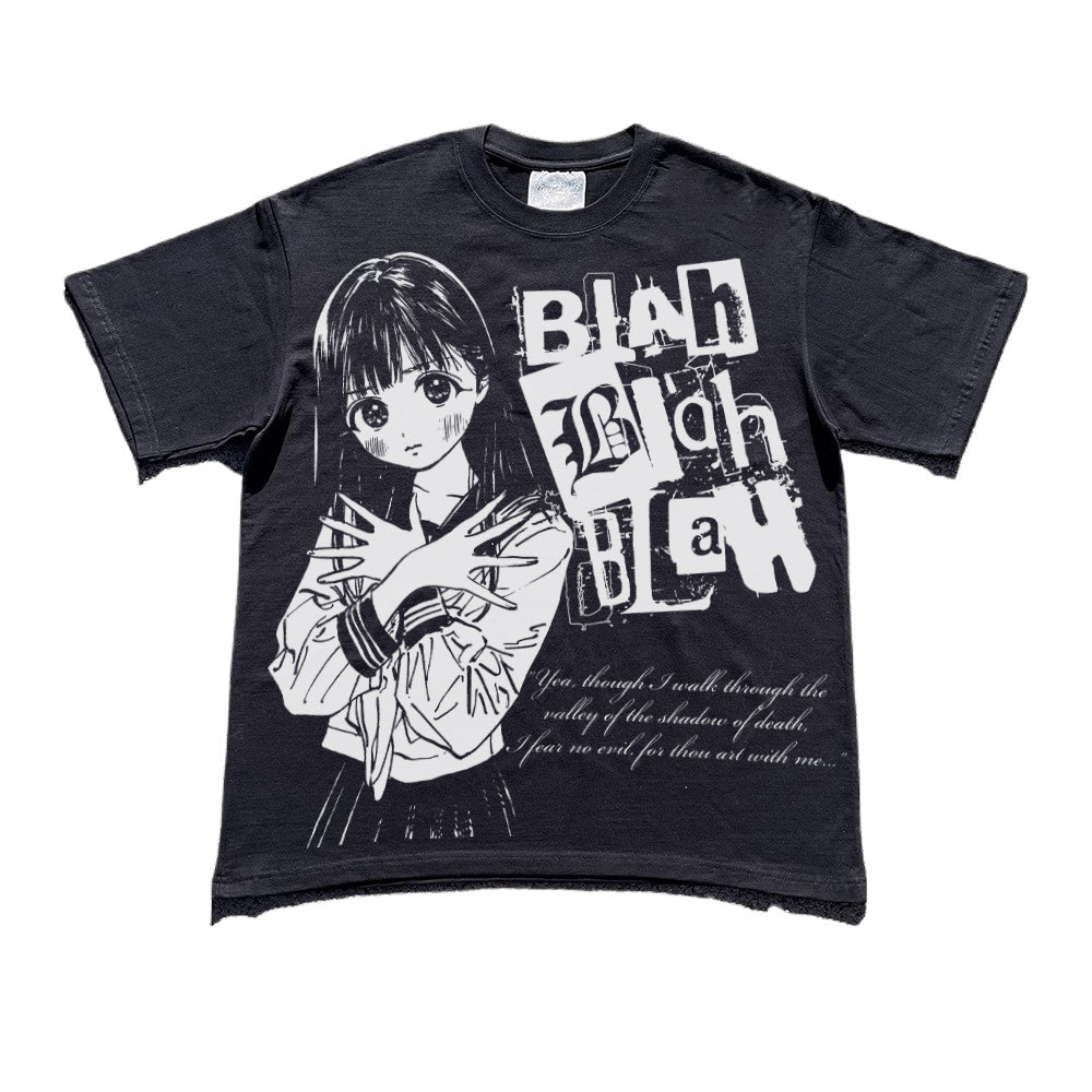 Wang Youbing Studio! BLAH BLAH BLAH 260g 100% Cotton Tee