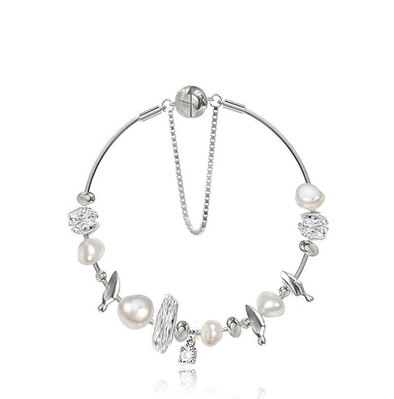 MASW Gravel Baroque Pearl Suction Bracelet Bracelet