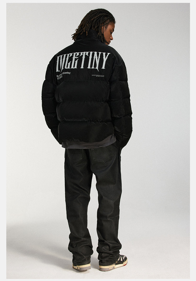 DICETINY matte pu leather down jacket