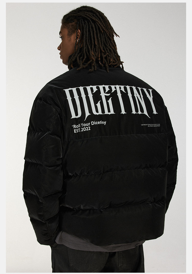DICETINY matte pu leather down jacket