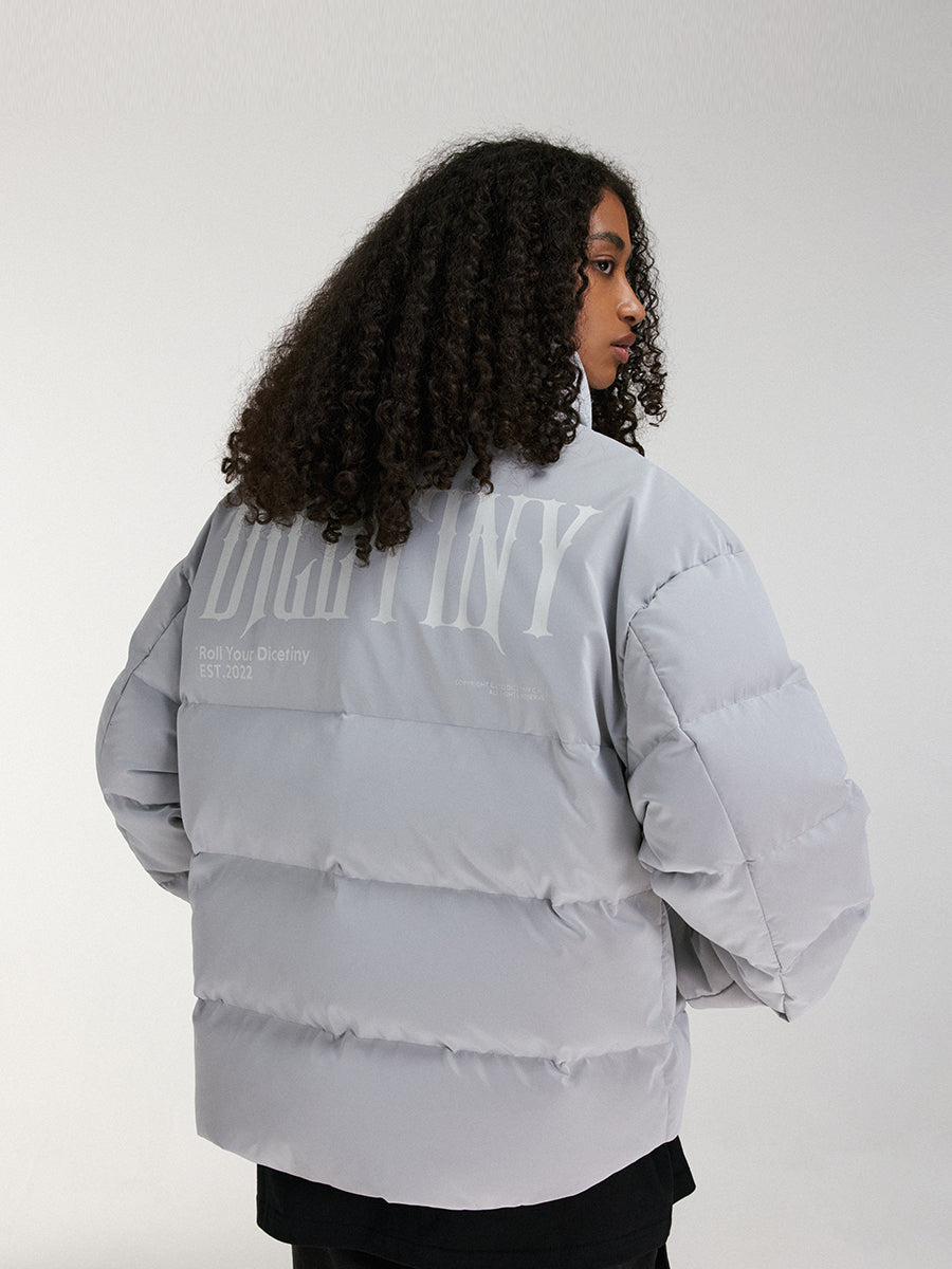 DICETINY matte pu leather down jacket