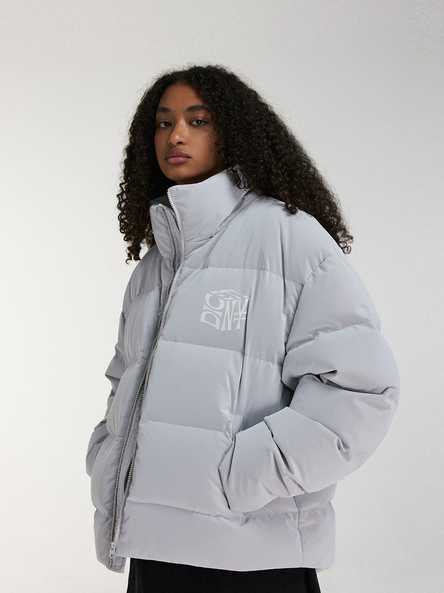 DICETINY matte pu leather down jacket