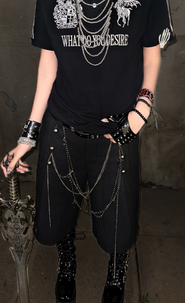 TZ Killer Removable Necklace Cropped Shorts