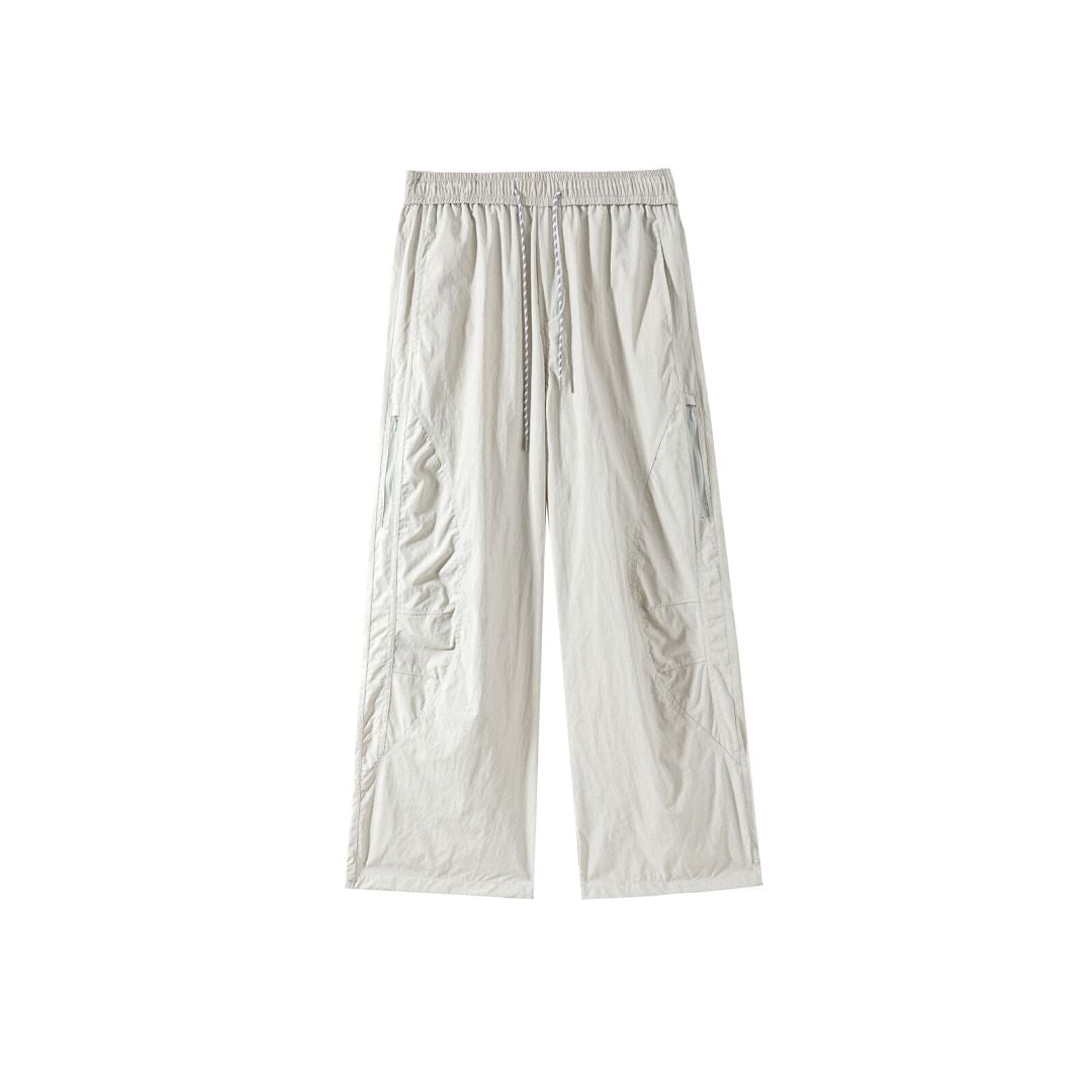 OWOX Sports Topstitch Loose Casual Straight Leg Pants