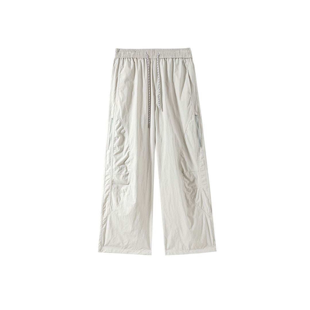 OWOX Sports Topstitch Loose Casual Straight Leg Pants