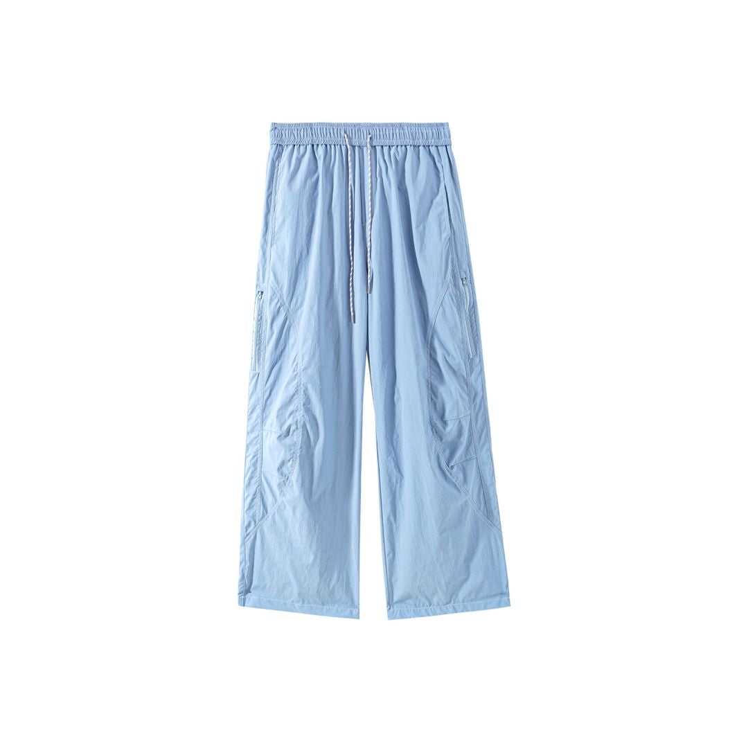 OWOX Sports Topstitch Loose Casual Straight Leg Pants