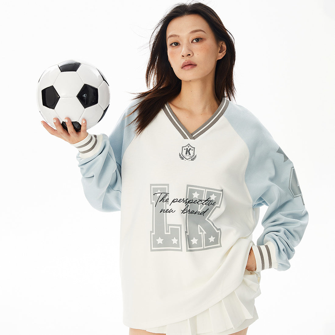 UNBDNS American Sports Jersey V-Neck Long Sleeve  Sweatshirt