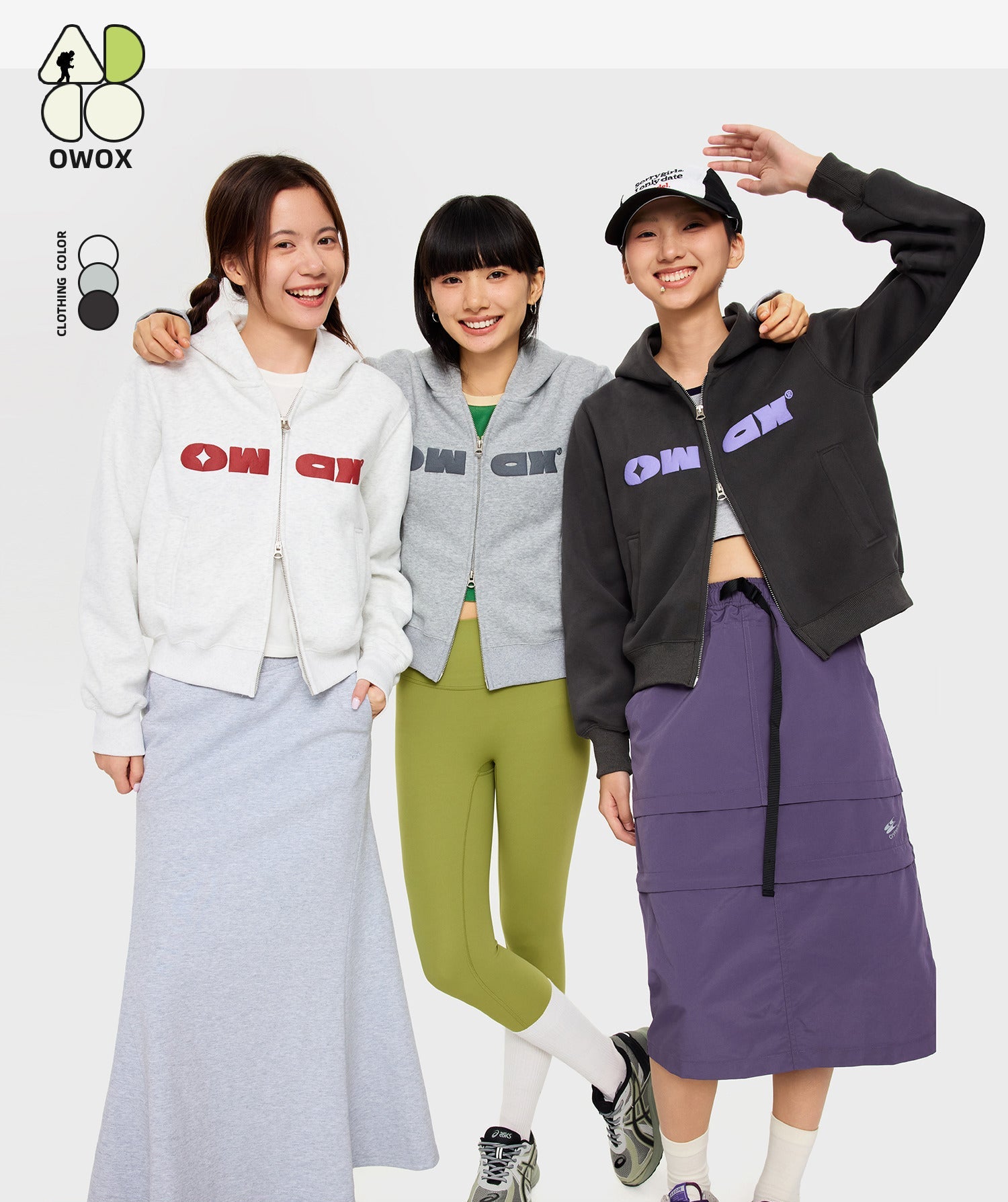OWOX Women double zipper hooded Cropped Jacket
