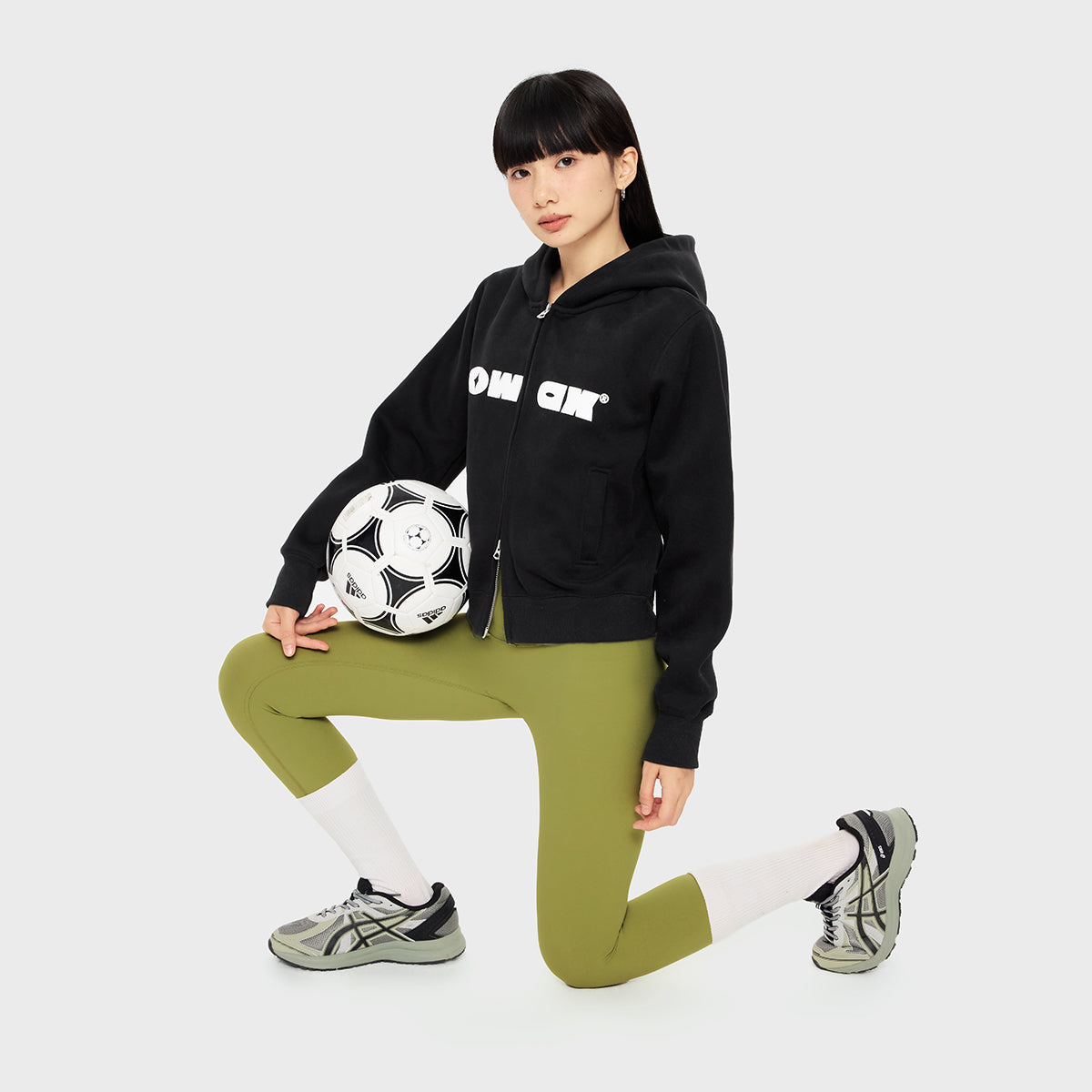 OWOX Women double zipper hooded Cropped Jacket