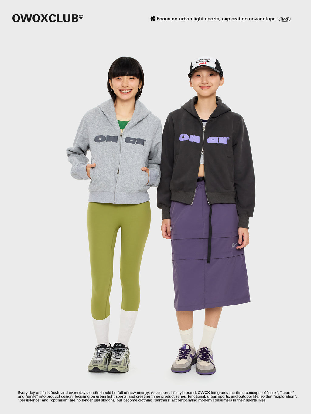 OWOX Women double zipper hooded Cropped Jacket