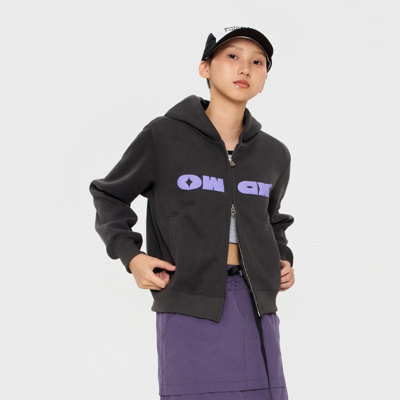 OWOX Women double zipper hooded Cropped Jacket