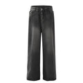 BTSG Wash Distressed Patchwork Smoky Wide Jeans