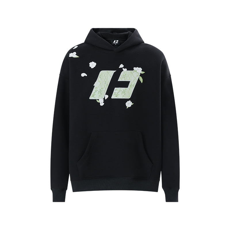 FORNINES Flower Companion Bamboo National Tide Heavy Fleece Hoodie