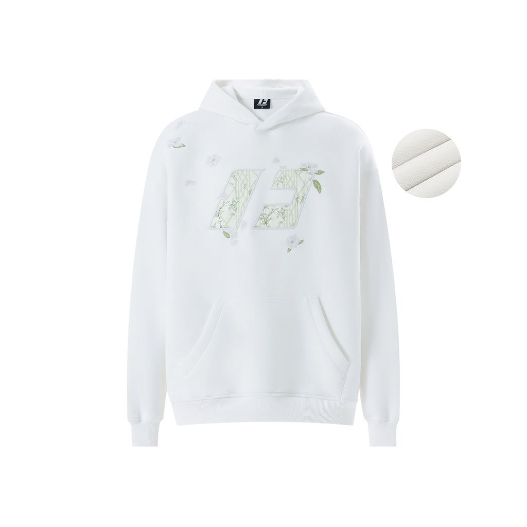 FORNINES Flower Companion Bamboo National Tide Heavy Fleece Hoodie