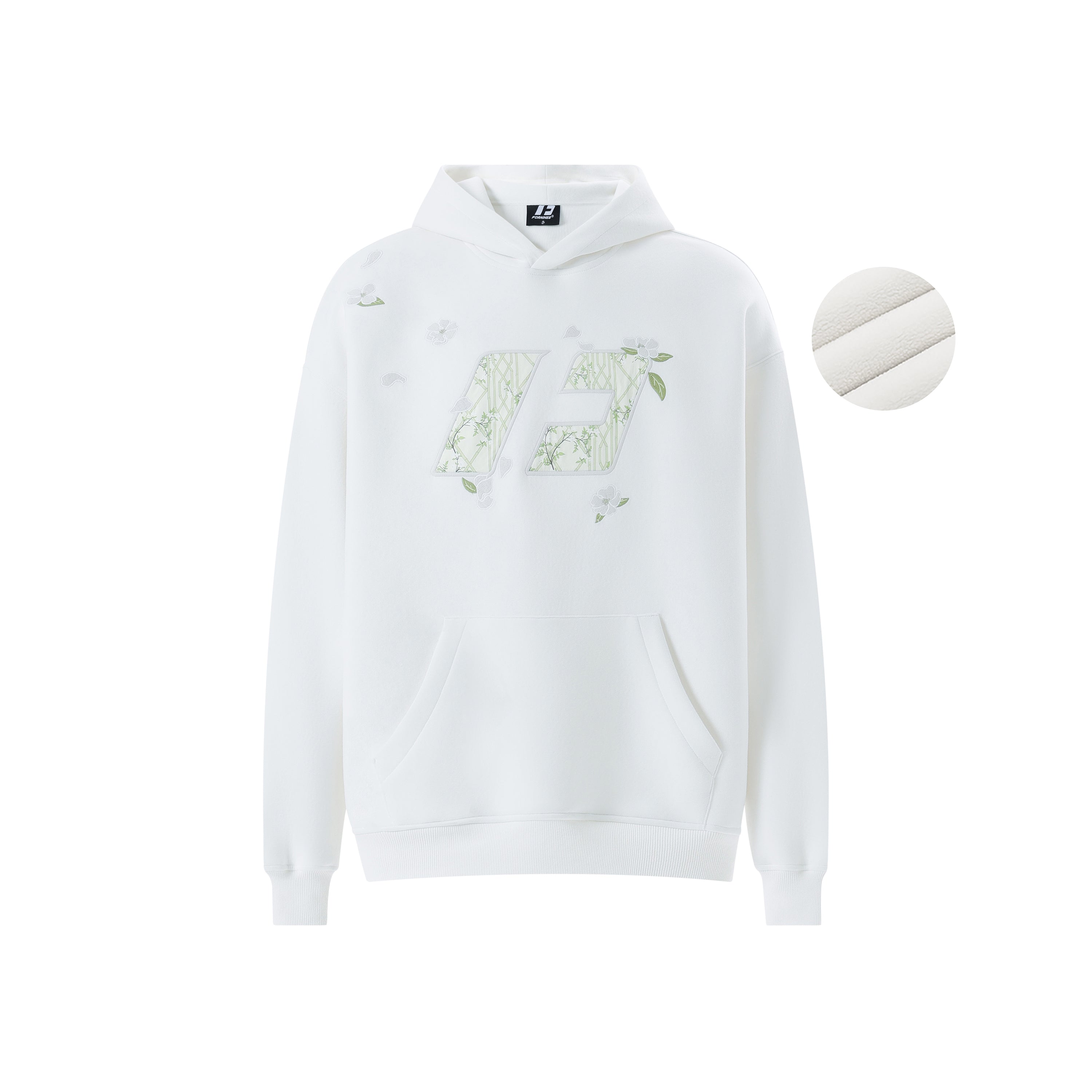 FORNINES Flower Companion Bamboo National Tide Heavy Fleece Hoodie