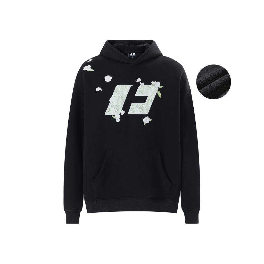 FORNINES Flower Companion Bamboo National Tide Heavy Fleece Hoodie