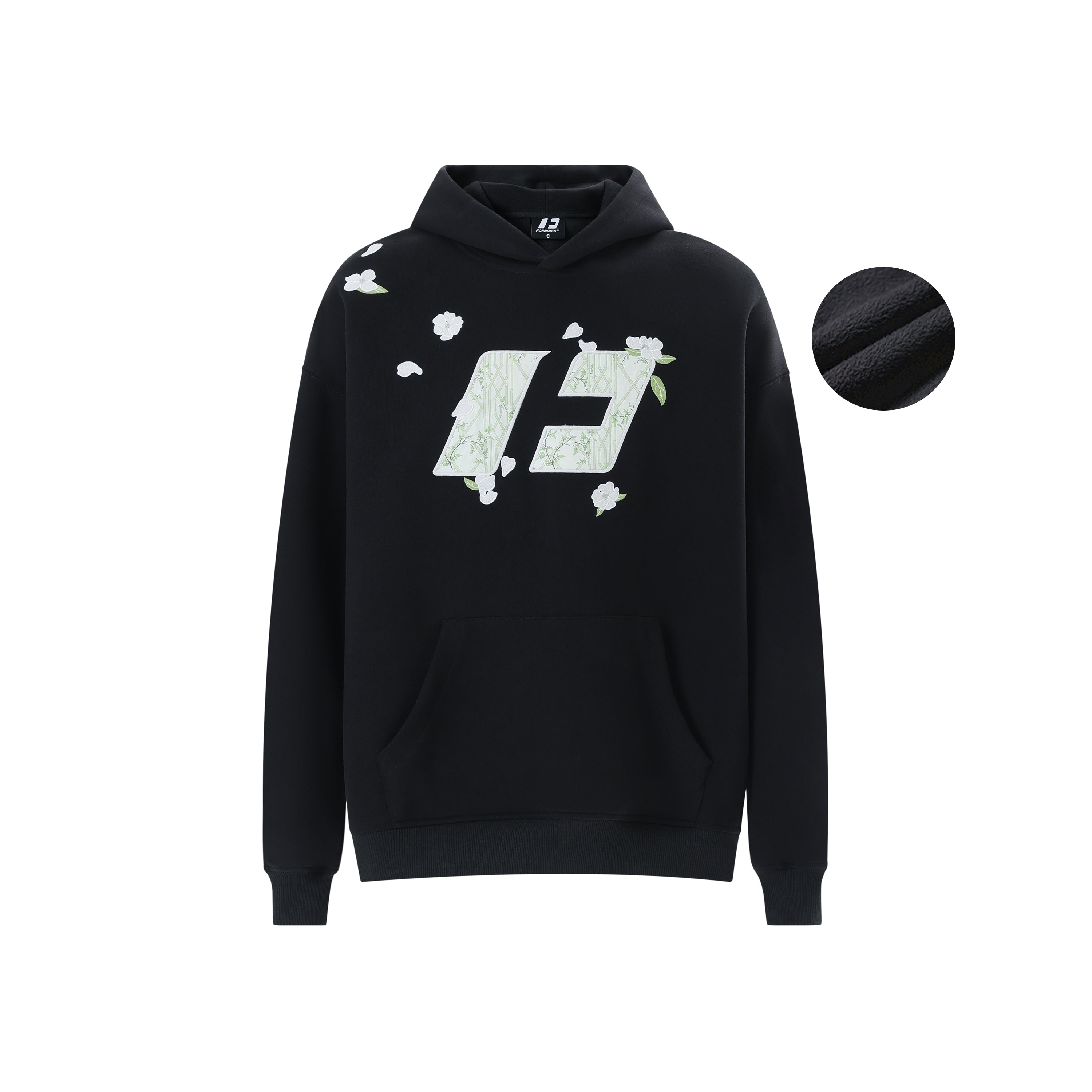 FORNINES Flower Companion Bamboo National Tide Heavy Fleece Hoodie