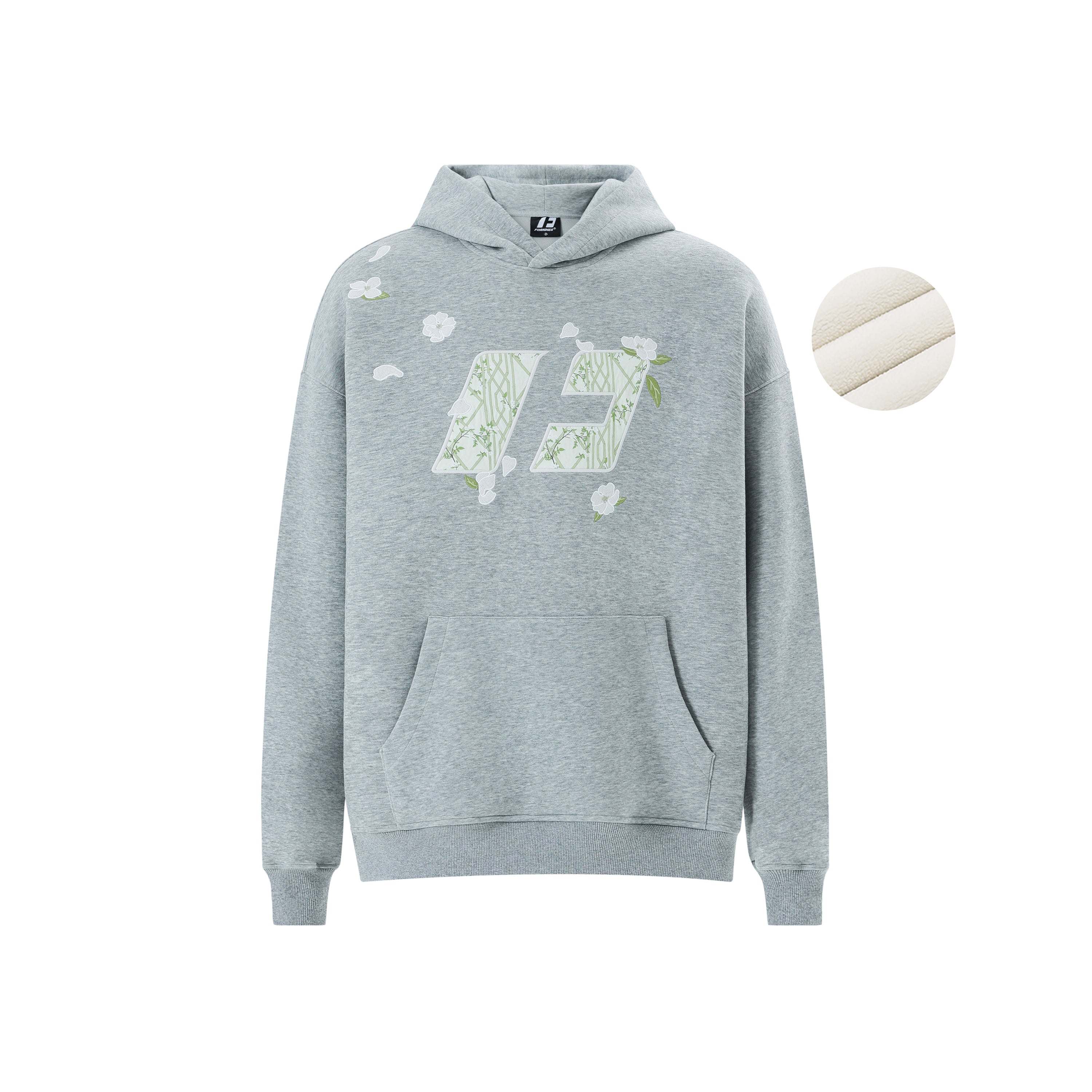 FORNINES Flower Companion Bamboo National Tide Heavy Fleece Hoodie