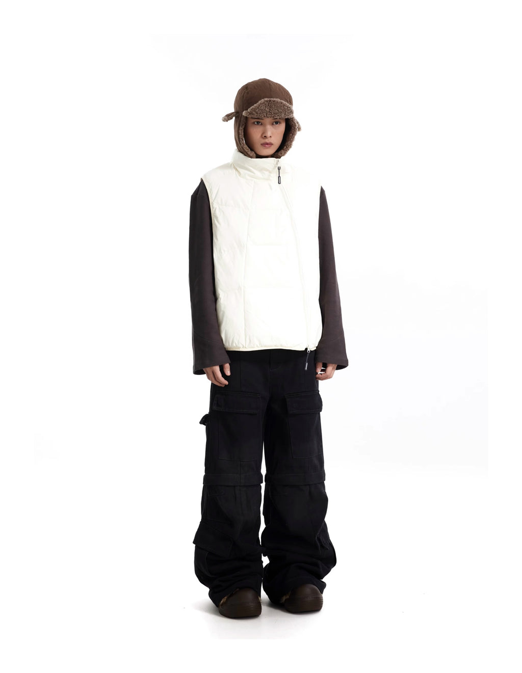 BTSG Cargo distressed bootcut pants