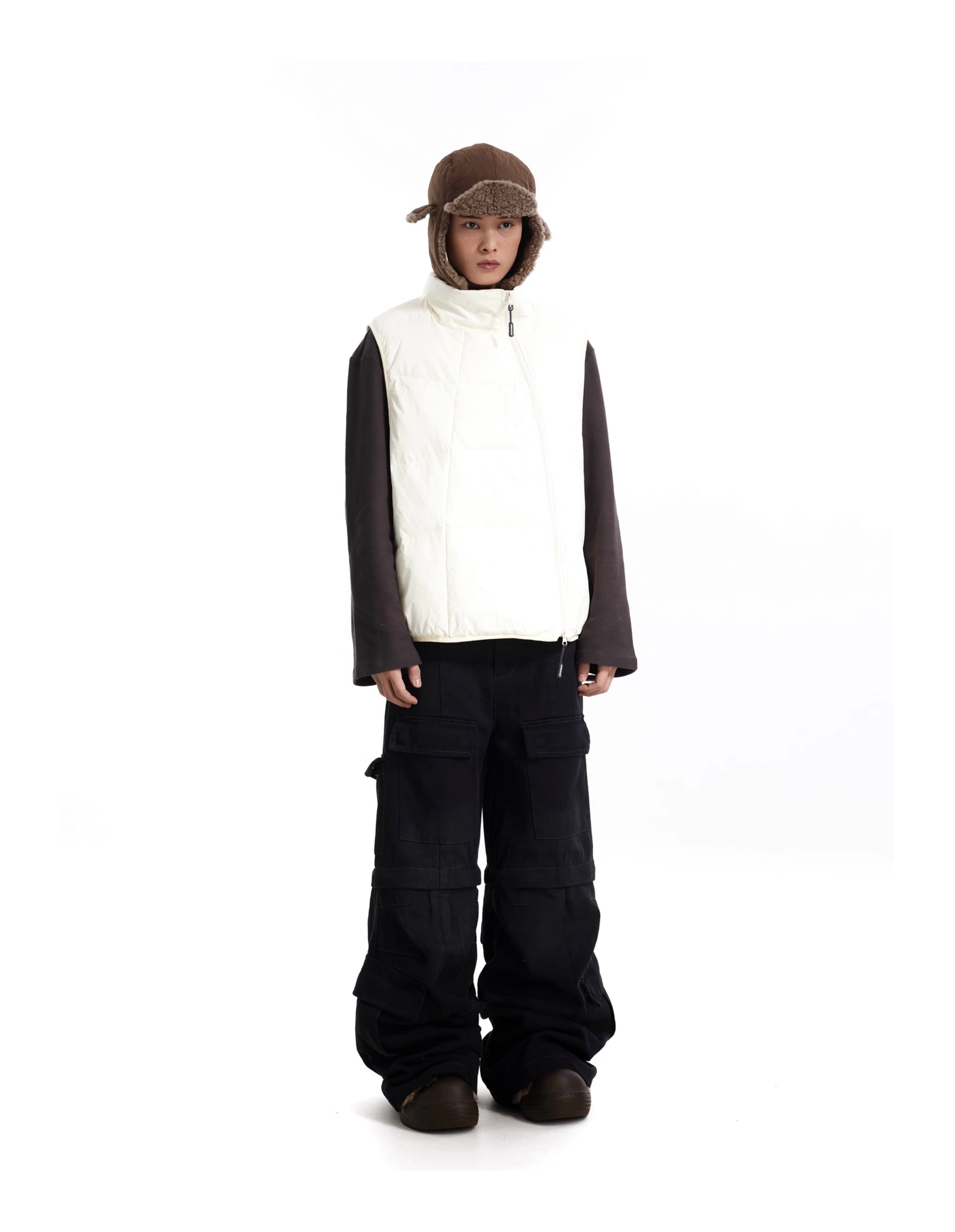 BTSG Cargo distressed bootcut pants