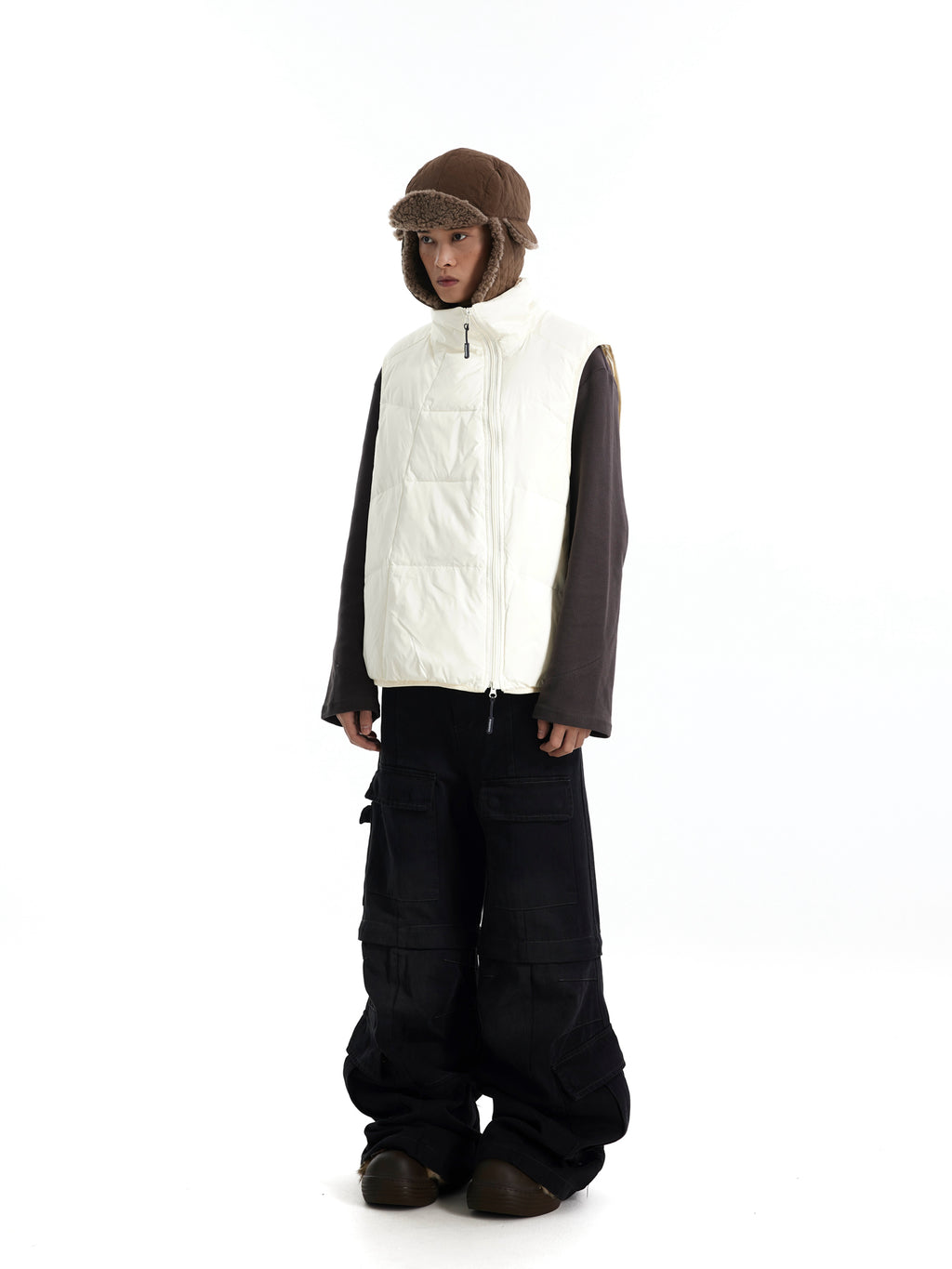 BTSG Cargo distressed bootcut pants