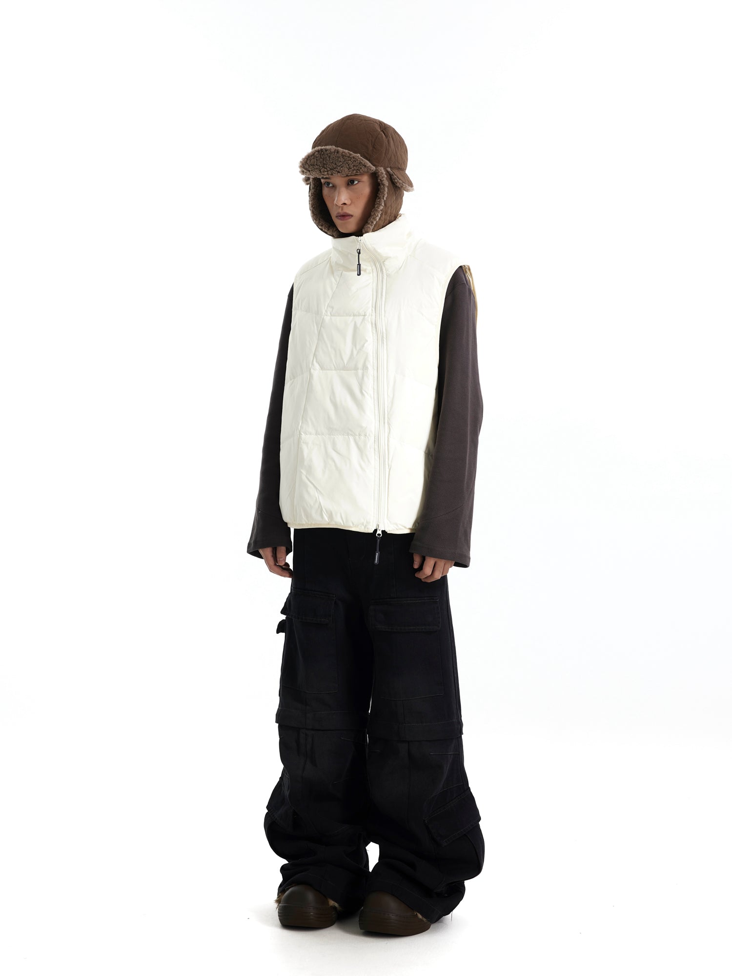 BTSG Cargo distressed bootcut pants